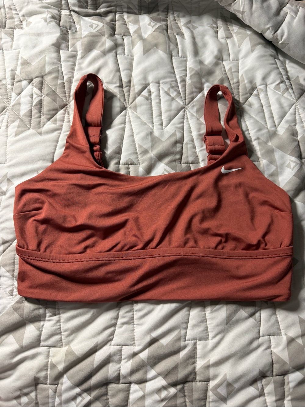 Nike Rust-Colored Lightweight Sports Bra- Large